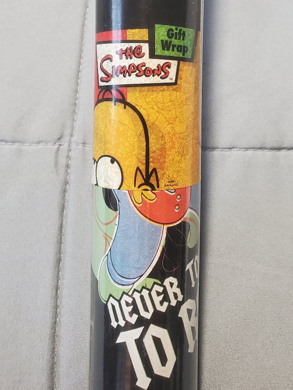 Gift Wrap Nostalgia! The Simpsons Homer never to old to Rock 30 ft wrap! NEW!